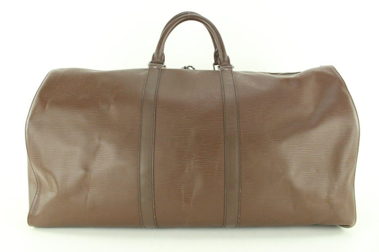 Louis Vuitton Dark Brown Moka Epi Leather Keepall 55 0L1227 at 1stDibs