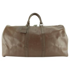 Louis Vuitton Dark Brown Moka Epi Leather Keepall 55 0L1227