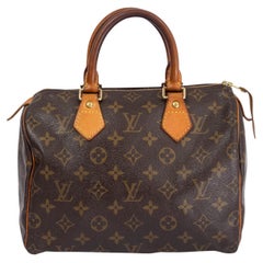 Borsa LOUIS VUITTON marrone scuro in tela monogram SPEEDY 25