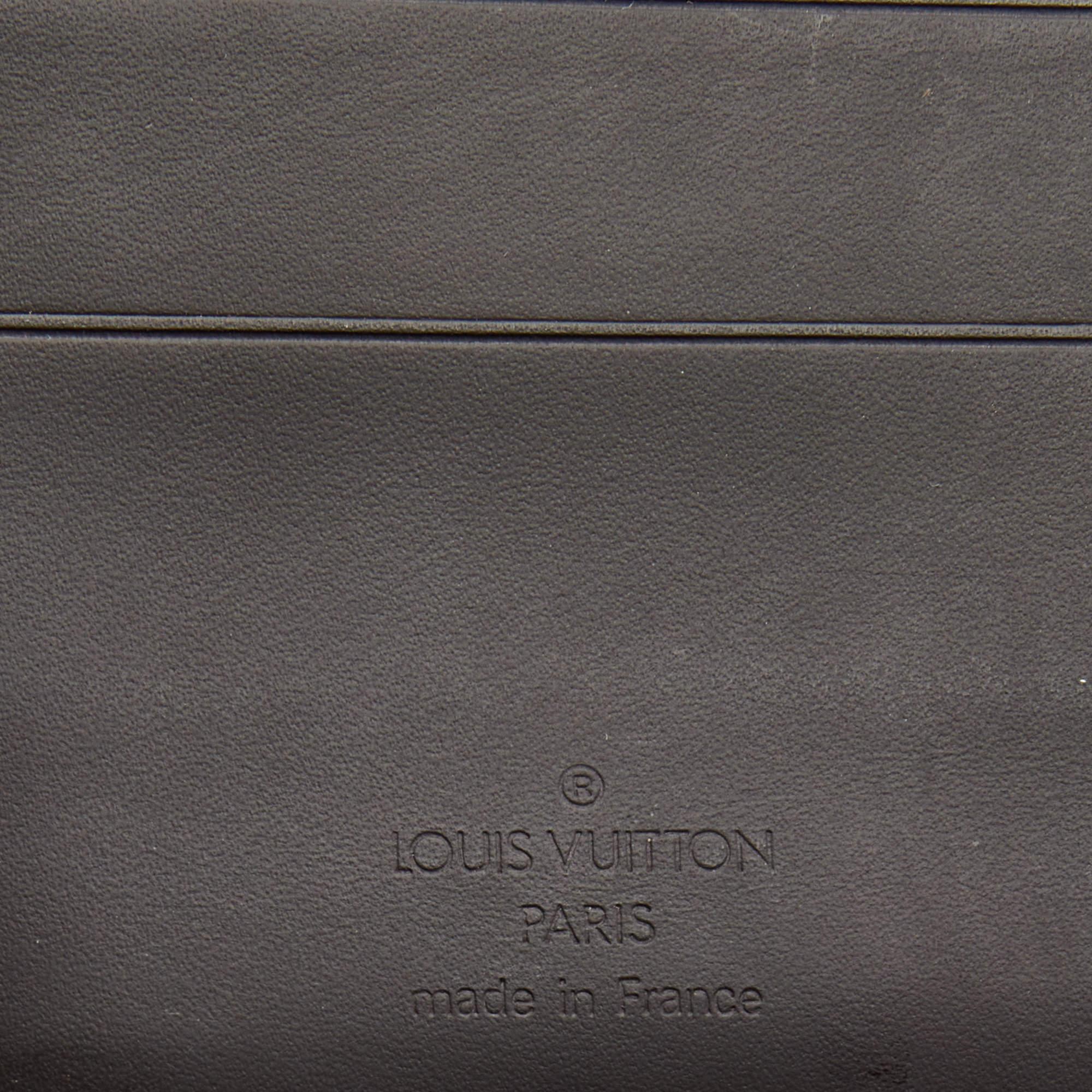 Women's Louis Vuitton Dark Brown Monogram Matte Leather Bifold Wallet Organizer For Sale