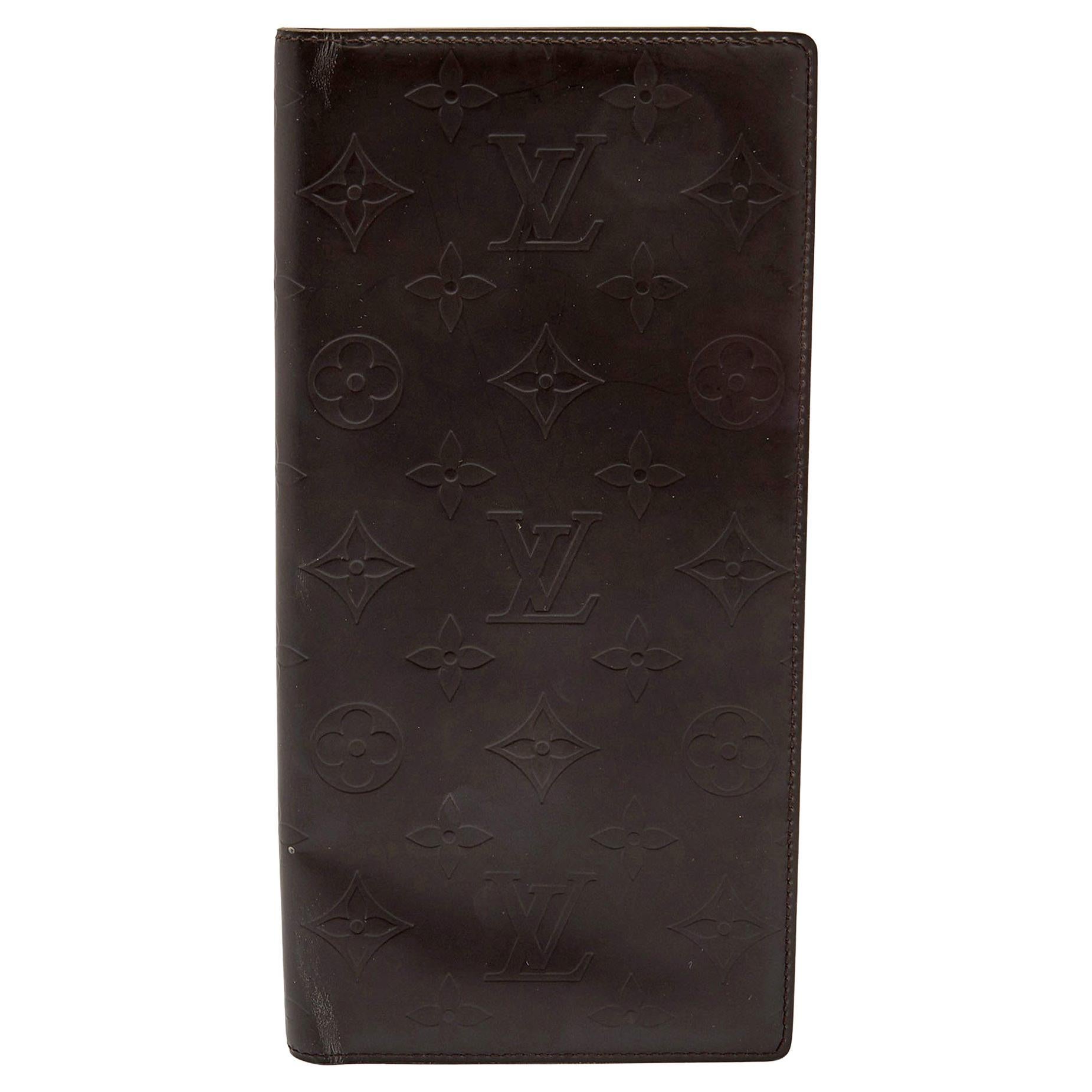 Cartera Billetera Organizador de Piel Monograma Marrón Oscuro Mate Louis Vuitton