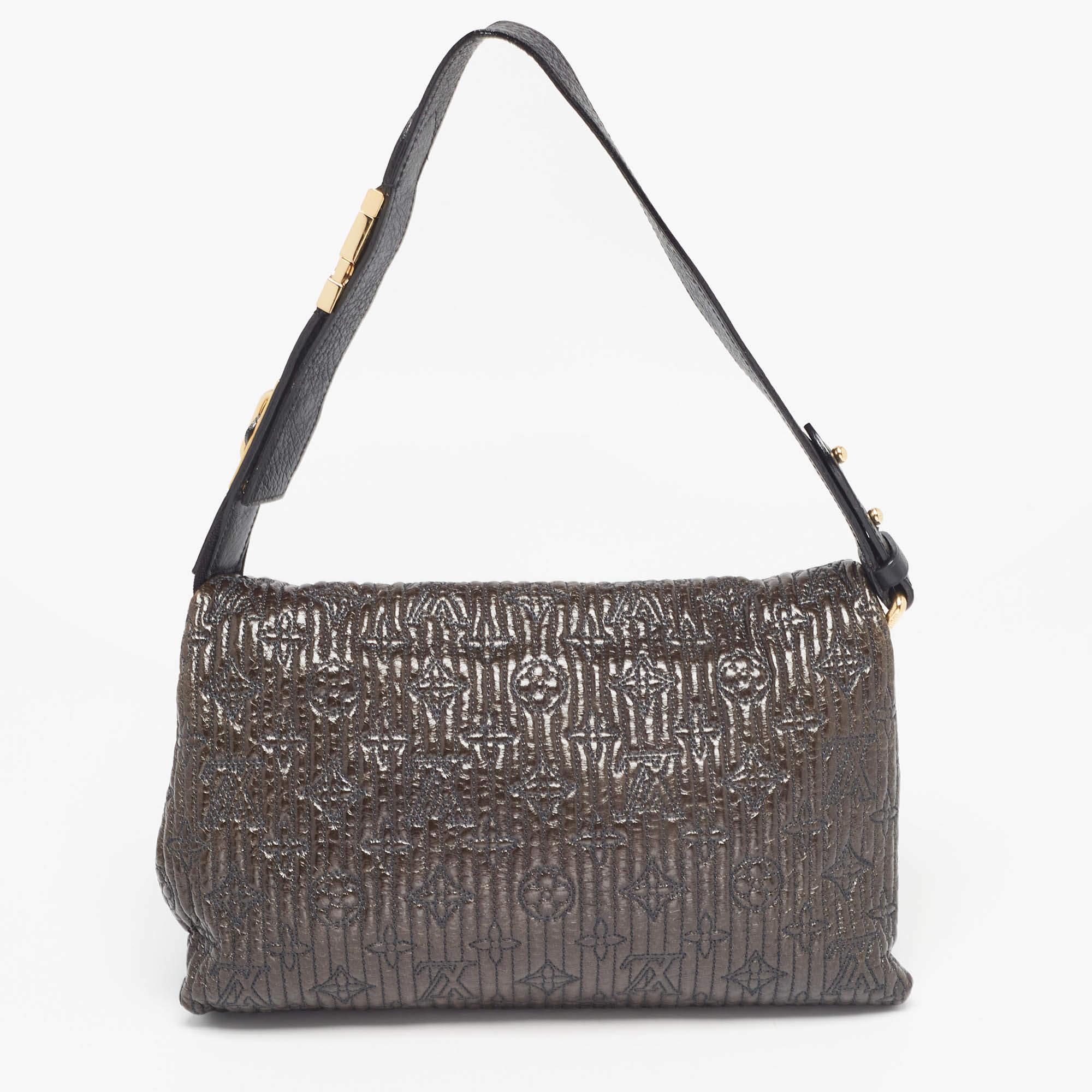 Louis Vuitton Dark Brown Monogram Patent Leather Limited Edition Motard Bag In Good Condition In Dubai, Al Qouz 2