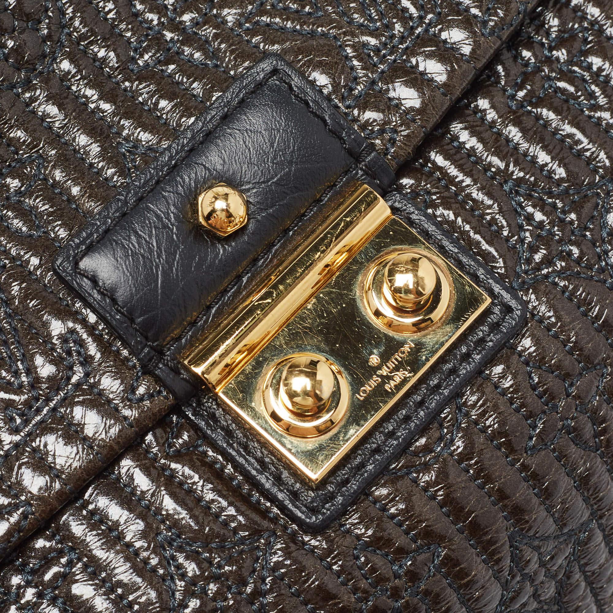 Louis Vuitton Dark Brown Monogram Patent Leather Limited Edition Motard Bag 1