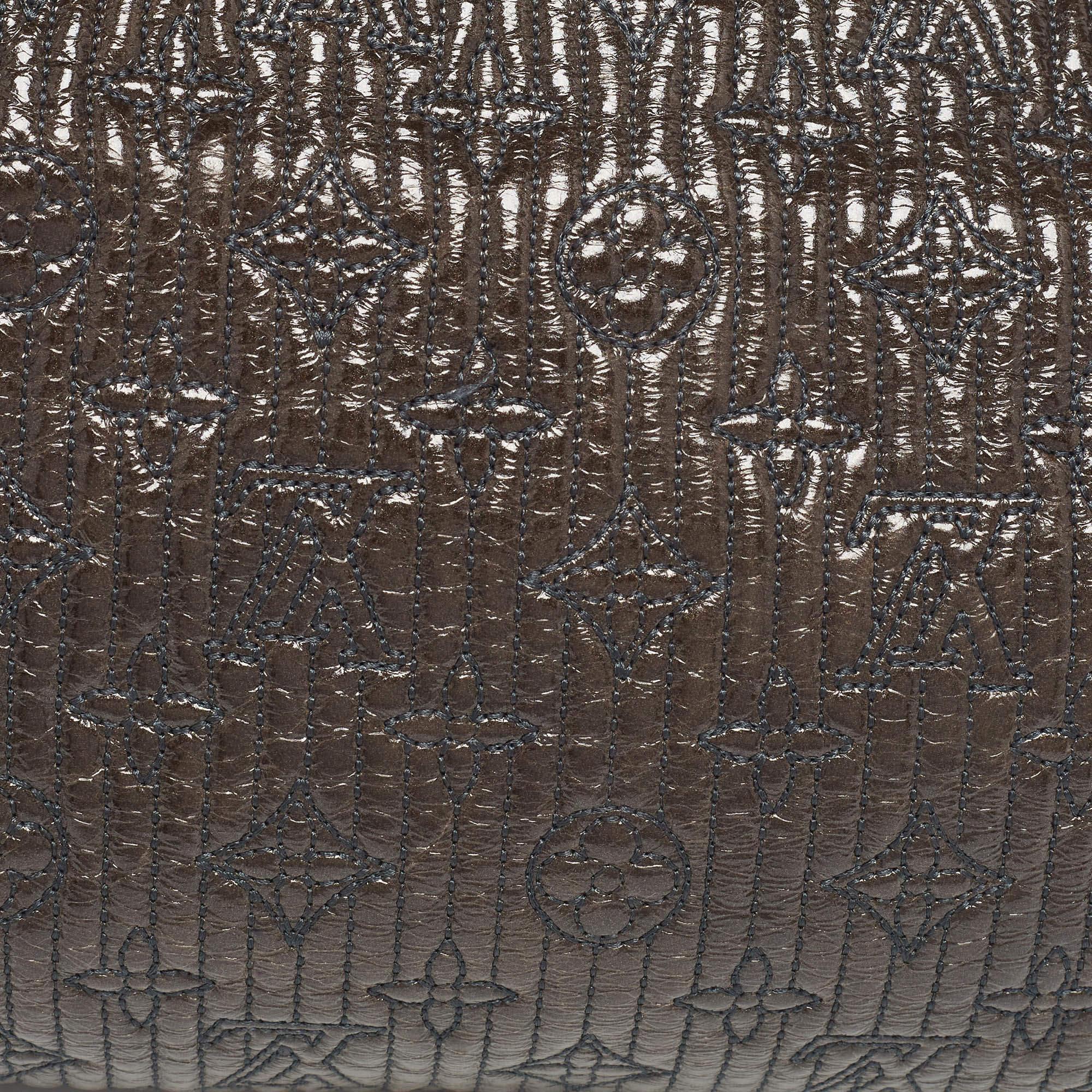 Louis Vuitton Dark Brown Monogram Patent Leather Limited Edition Motard Bag 2