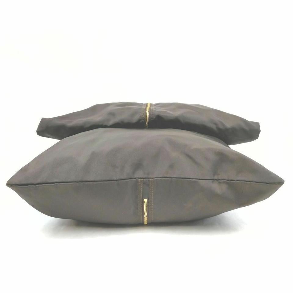 Louis Vuitton Dark Brown Nylon Garment Cover Bag Carrier 861019 For Sale 3