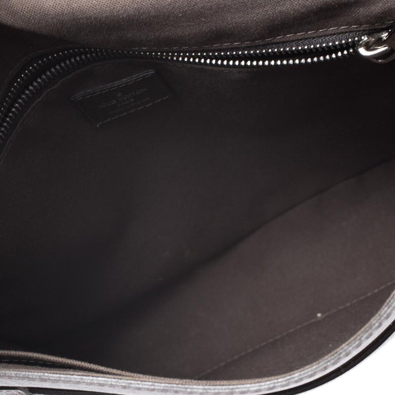 Louis Vuitton Dark Brown Taiga Leather Roman PM Bag For Sale at