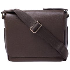 Louis Vuitton Dark Brown Taiga Leather Roman PM Bag