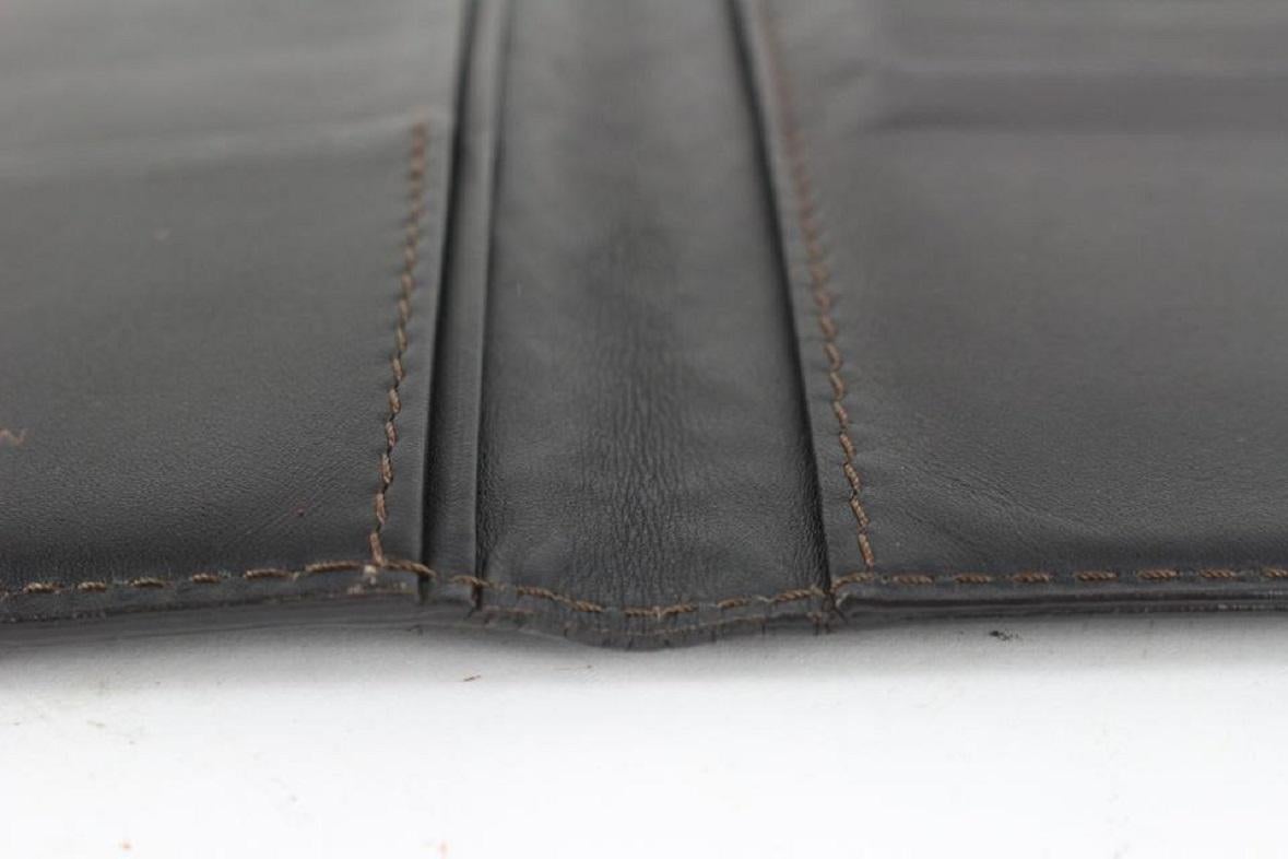 Louis Vuitton Dark Brown Utah Leather Brazza Long Card Holder Wallet 916lv84 5