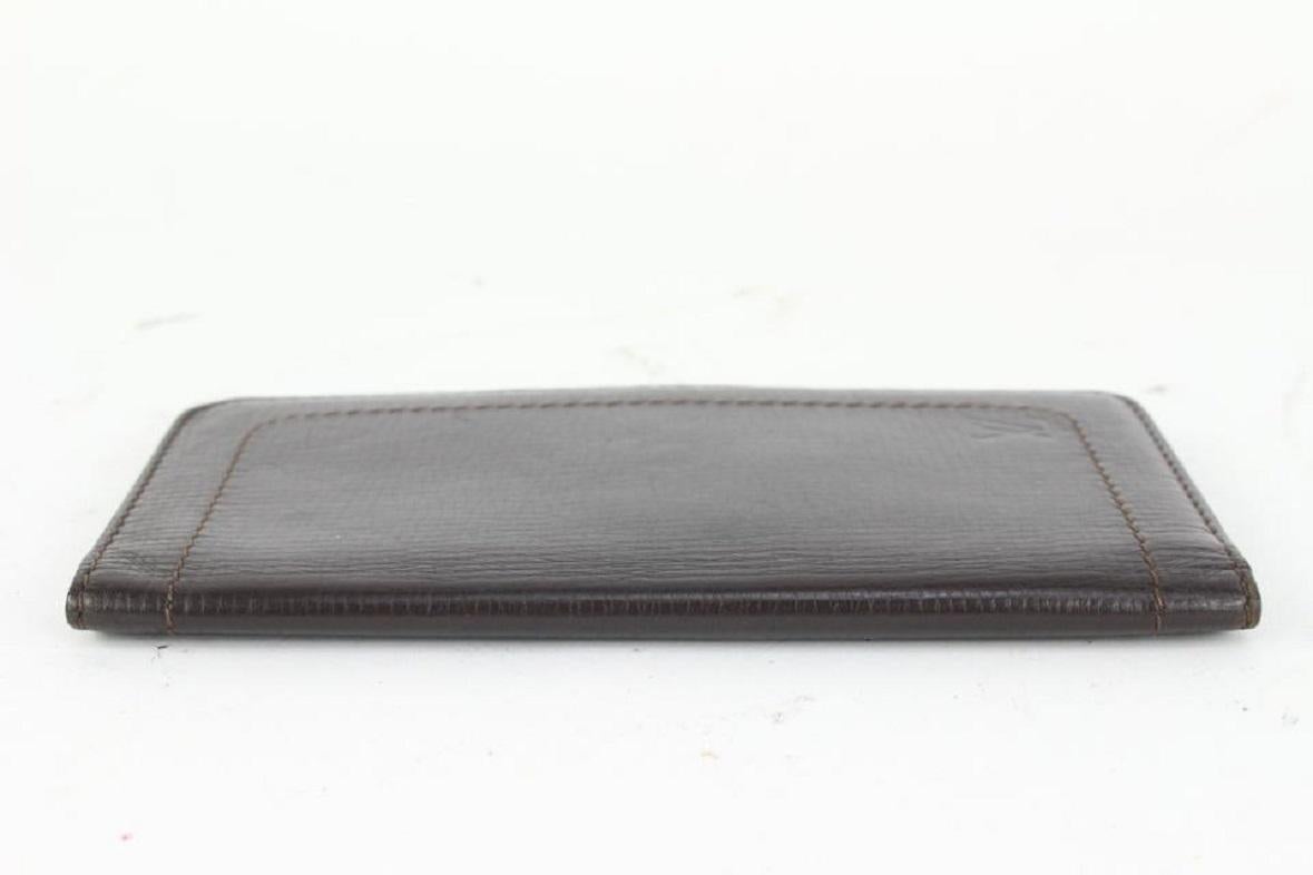 Louis Vuitton Dark Brown Utah Leather Brazza Long Card Holder Wallet 916lv84 1