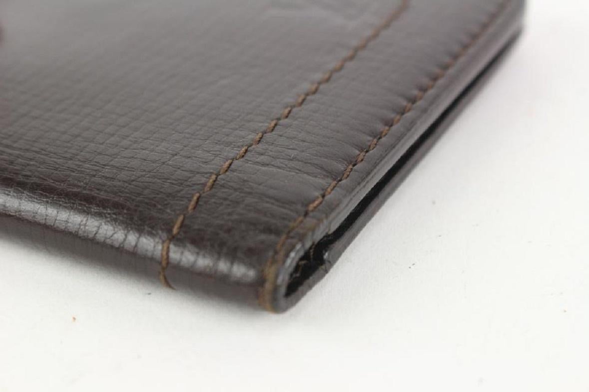 Louis Vuitton Dark Brown Utah Leather Brazza Long Card Holder Wallet 916lv84 2