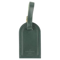 Louis Vuitton Dark Green Leather Luggage Tag from Taiga Collection 91lz615s