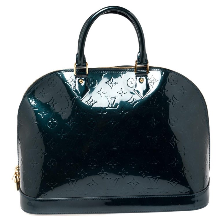 Vintage Louis Vuitton Black Vernis Alma Bag In GM - Depop