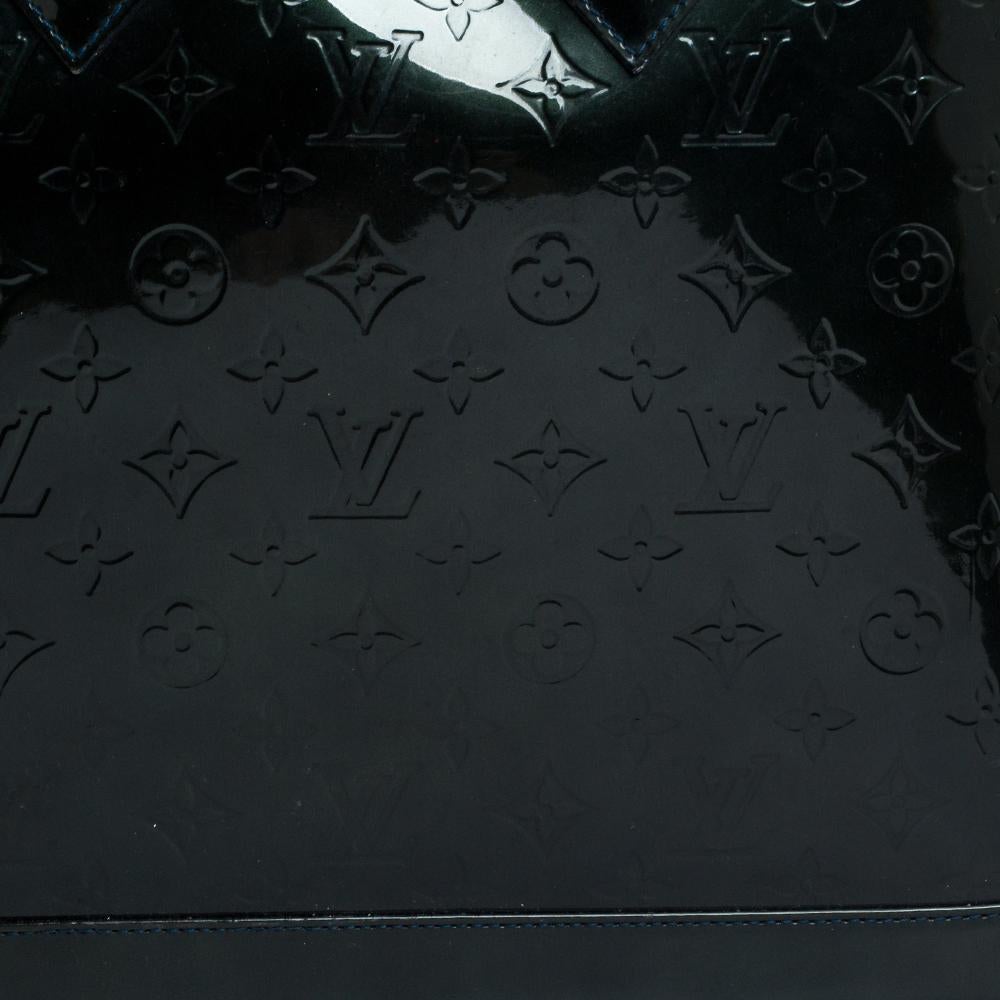 Louis Vuitton Dark Green Monogram Vernis Leather Alma GM Bag 2