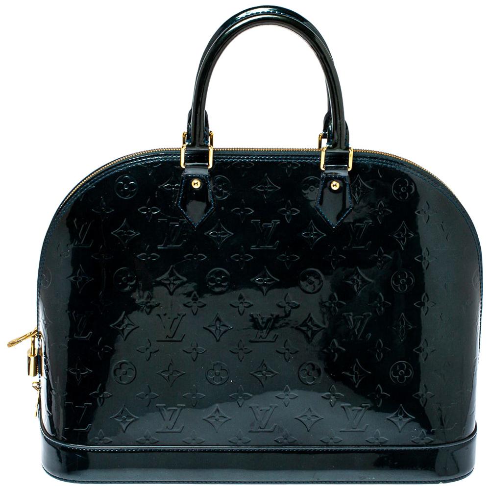 Louis Vuitton Dark Green Monogram Vernis Leather Alma GM Bag