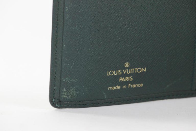 Louis Vuitton Dk. Green Taiga Leather Long Card Wallet W/Authenticity Card  & Box