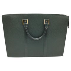 Louis Vuitton Dark Green Taiga Leather Lozan Briefcase
