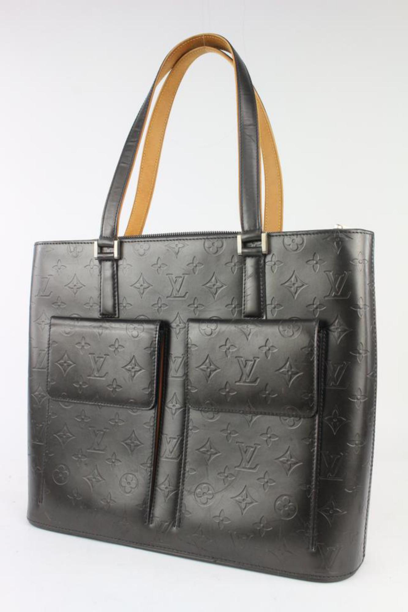 Louis Vuitton Dark Grey Monogram Vernis Mat Wilwood Tote Bag 3LV1018 For Sale 5