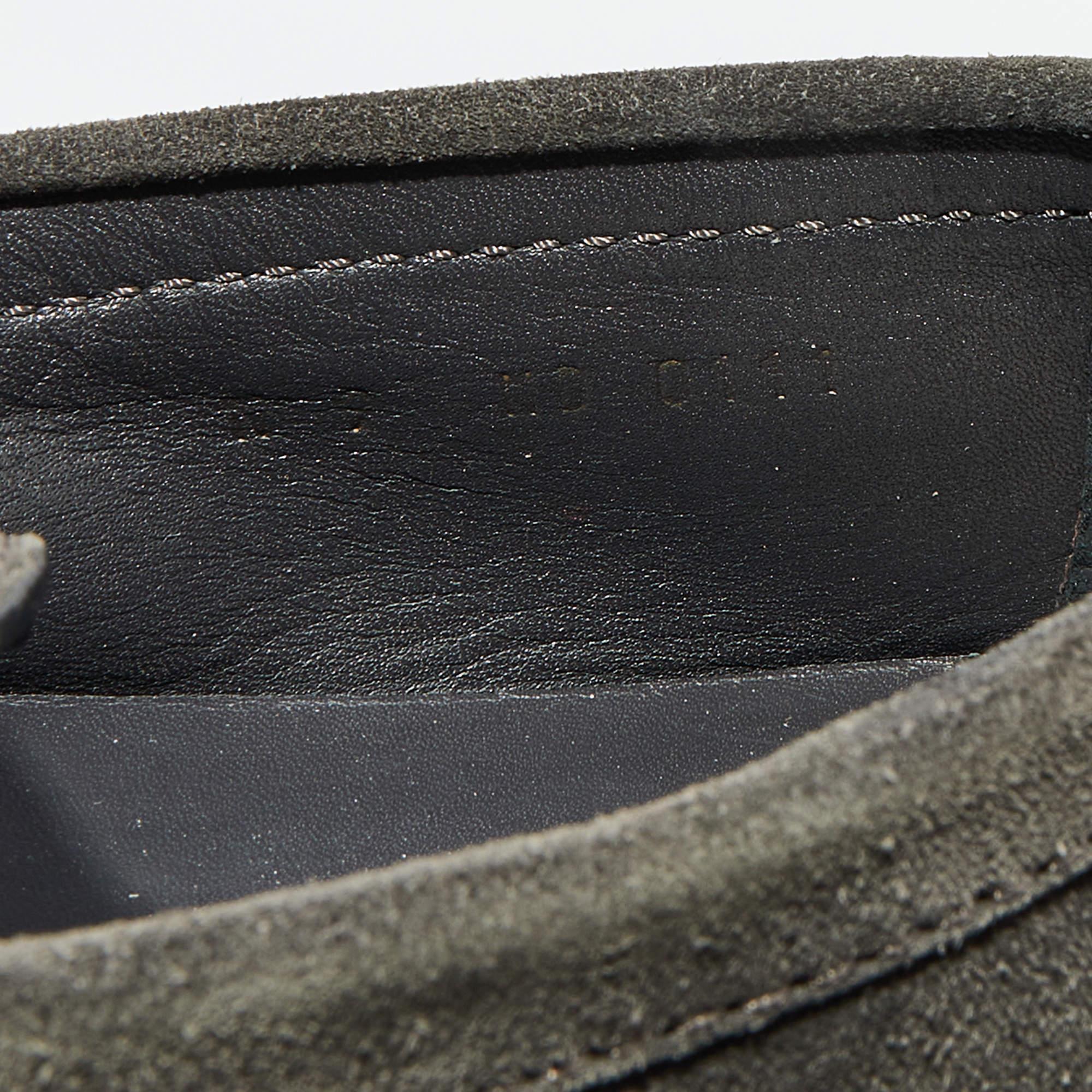 Louis Vuitton Dark Grey Suede Slip On Loafers Size 43 3
