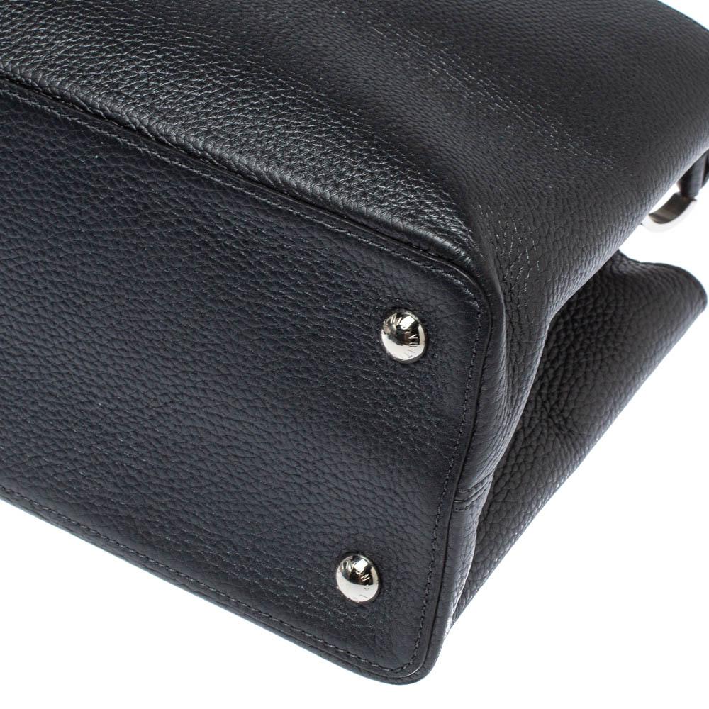 Louis Vuitton Dark Grey Taurillon Leather Capucines MM Bag 5