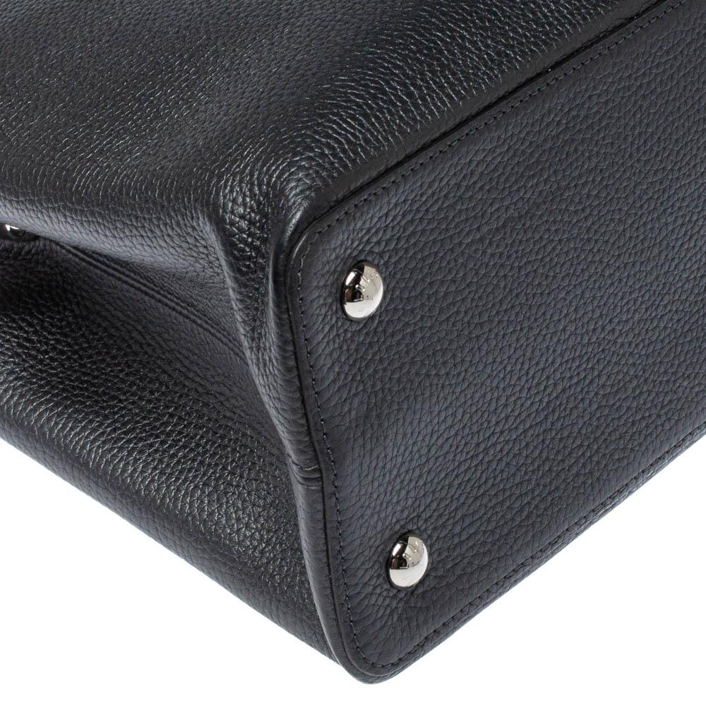 Louis Vuitton Dark Grey Taurillon Leather Capucines MM Bag 6