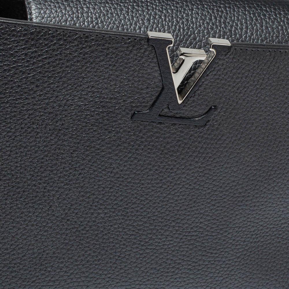 Louis Vuitton Dark Grey Taurillon Leather Capucines MM Bag 4