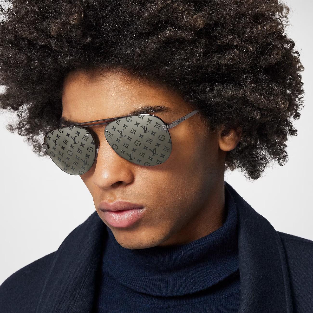 LOUIS VUITTON Dark Gun metal CLOCKWISE AVIATOR Sunglasses Z1019E For Sale 1