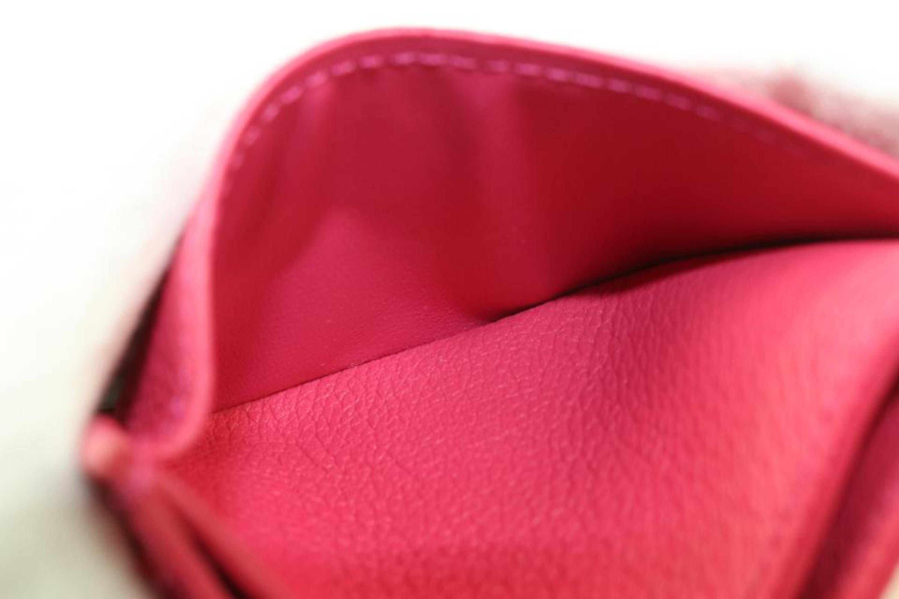 Louis Vuitton Dark Hot Pink Leather Lockme Card Holder Wallet Case 52lk32s 3