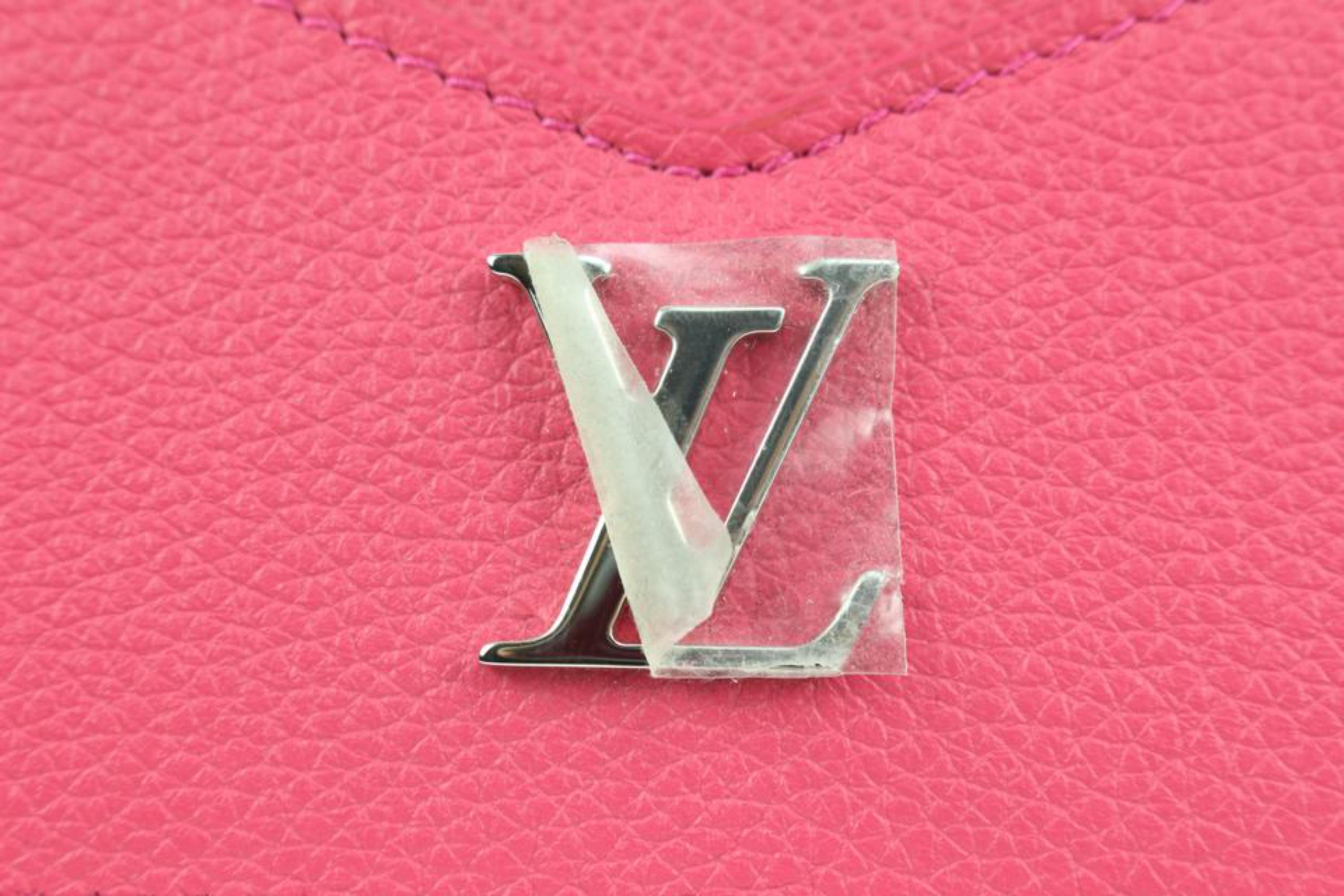 Louis Vuitton Dark Hot Pink Leather Lockme Card Holder Wallet Case 52lk32s 5