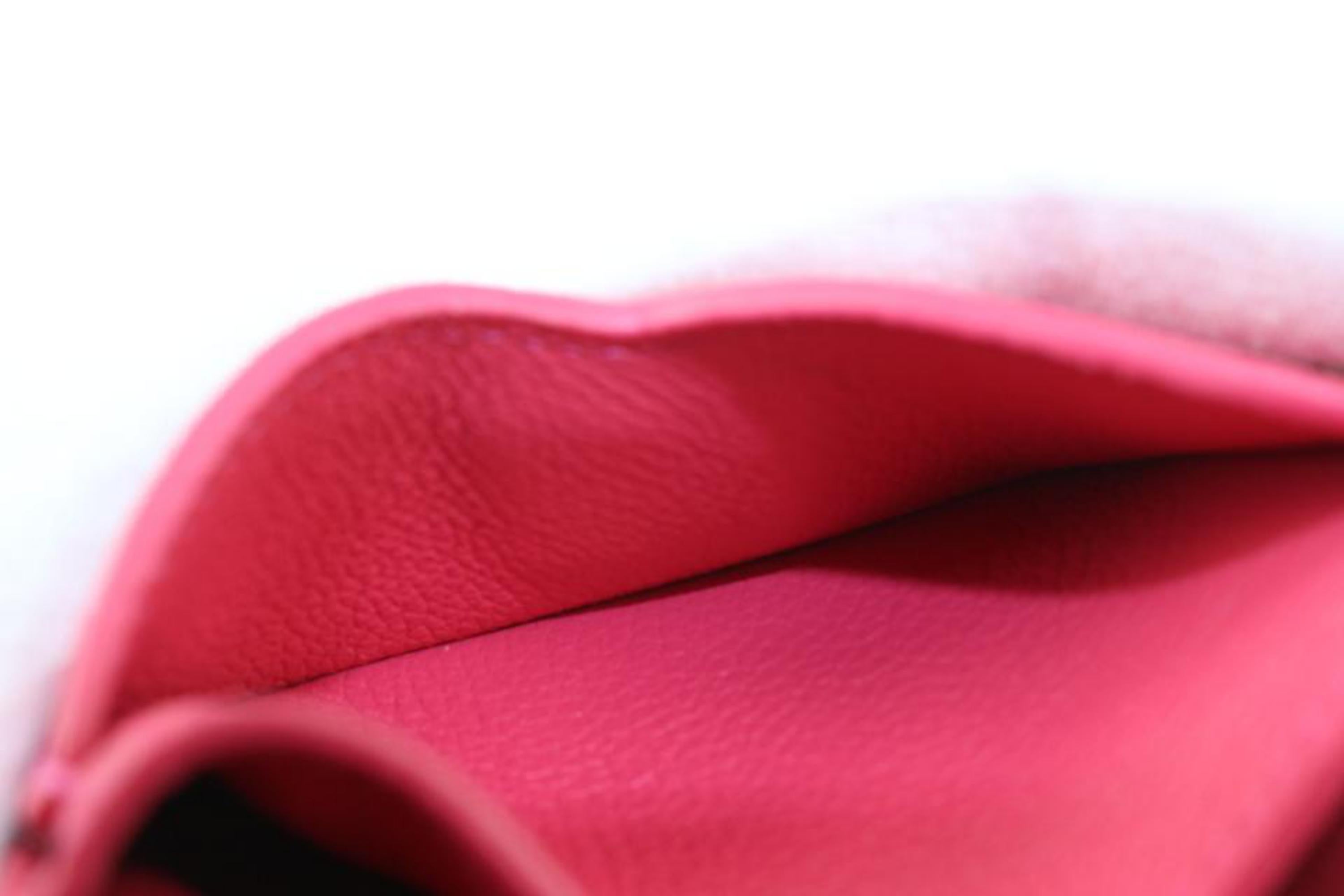 Louis Vuitton Dark Hot Pink Leather Lockme Card Holder Wallet Case 52lk32s 2