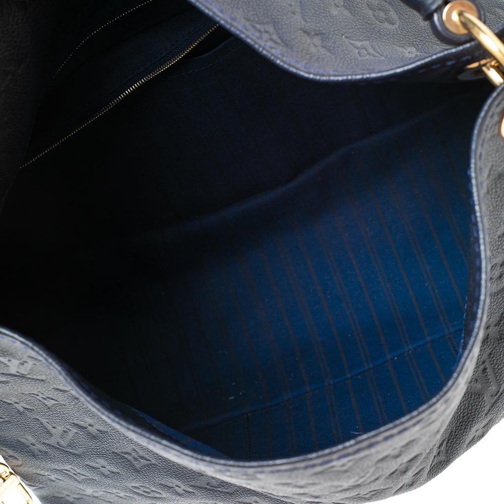 Black Louis Vuitton Dark Navy Blue Monogram Empreinte Leather Artsy MM Bag