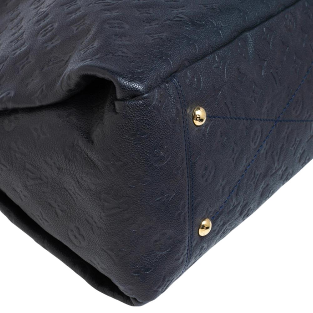 Louis Vuitton Dark Navy Blue Monogram Empreinte Leather Artsy MM Bag 1