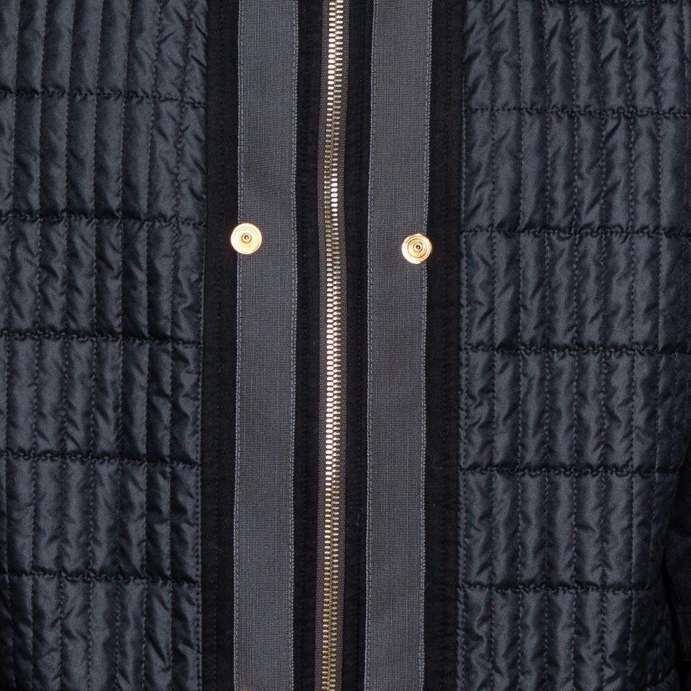 Louis Vuitton Dark Navy Quilt Detail Detachable Hooded Parka XXL 6
