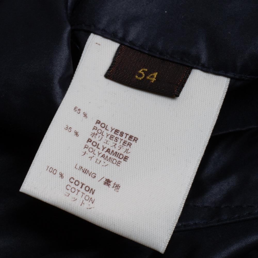 Men's Louis Vuitton Dark Navy Quilt Detail Detachable Hooded Parka XXL