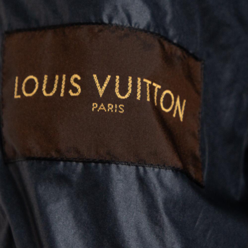 Louis Vuitton Dark Navy Quilt Detail Detachable Hooded Parka XXL 2