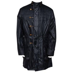 Louis Vuitton Dark Navy Quilt Detail Detachable Hooded Parka XXL