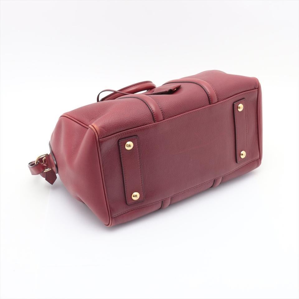 Brown Louis Vuitton Dark Red Jasper Calf Leather Sofia Coppola SC Bag GM Speedy 861632
