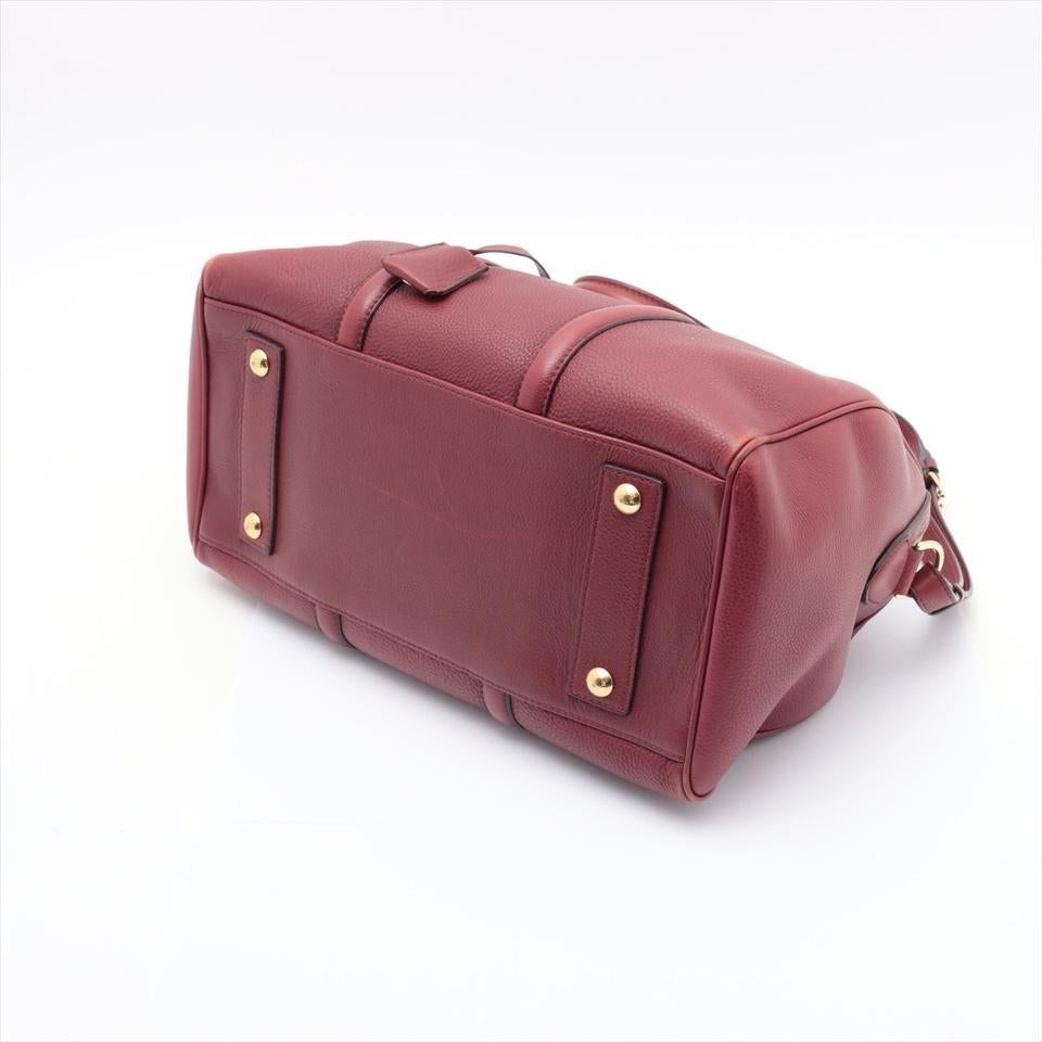Louis Vuitton Dark Red Jasper Calf Leather Sofia Coppola SC Bag GM Speedy 861632 In Good Condition In Dix hills, NY