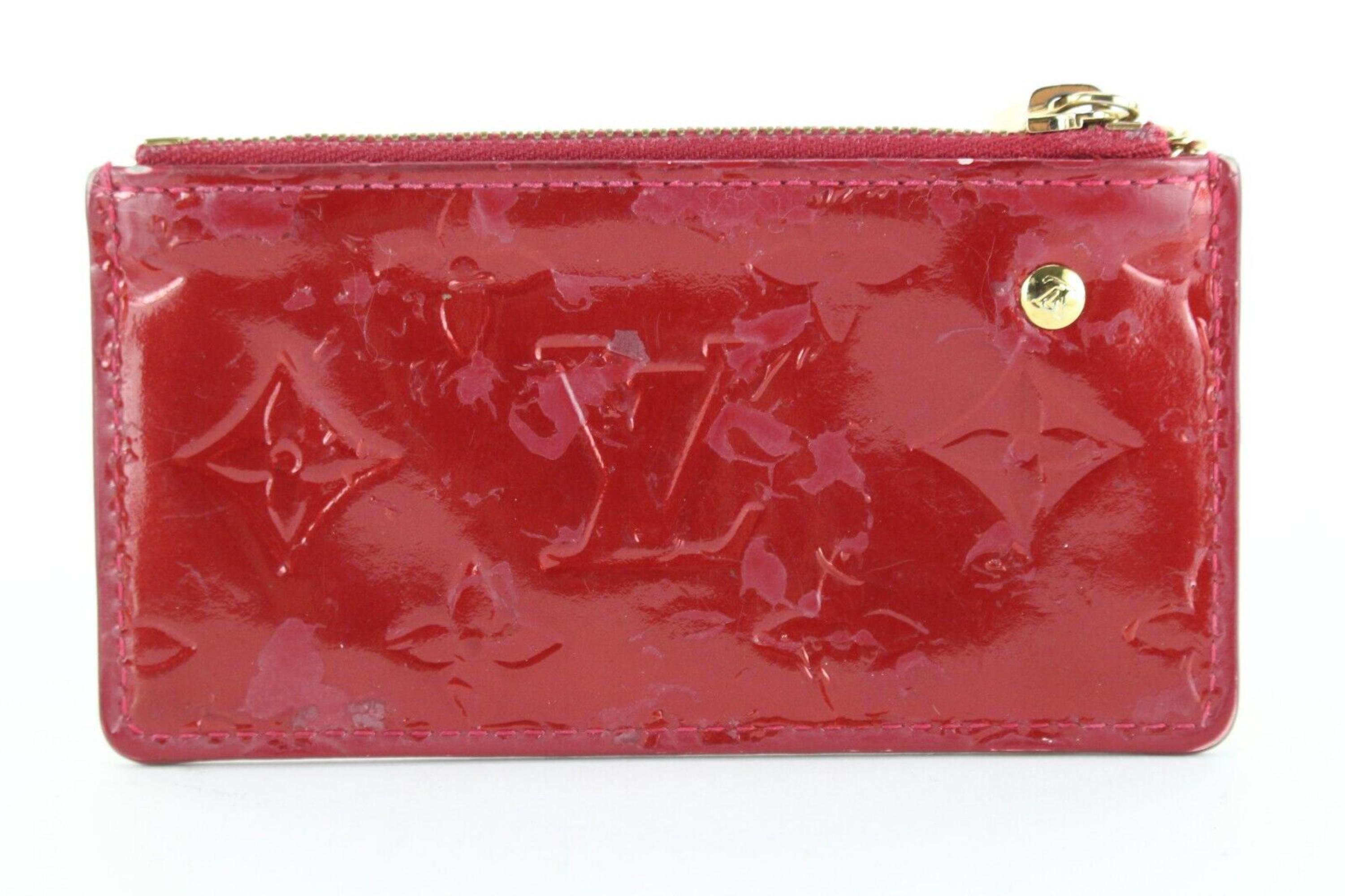 Louis Vuitton Dark Red Monogram Vernis Pochette Cles Key Pouch 1LVJ1108 For Sale 2
