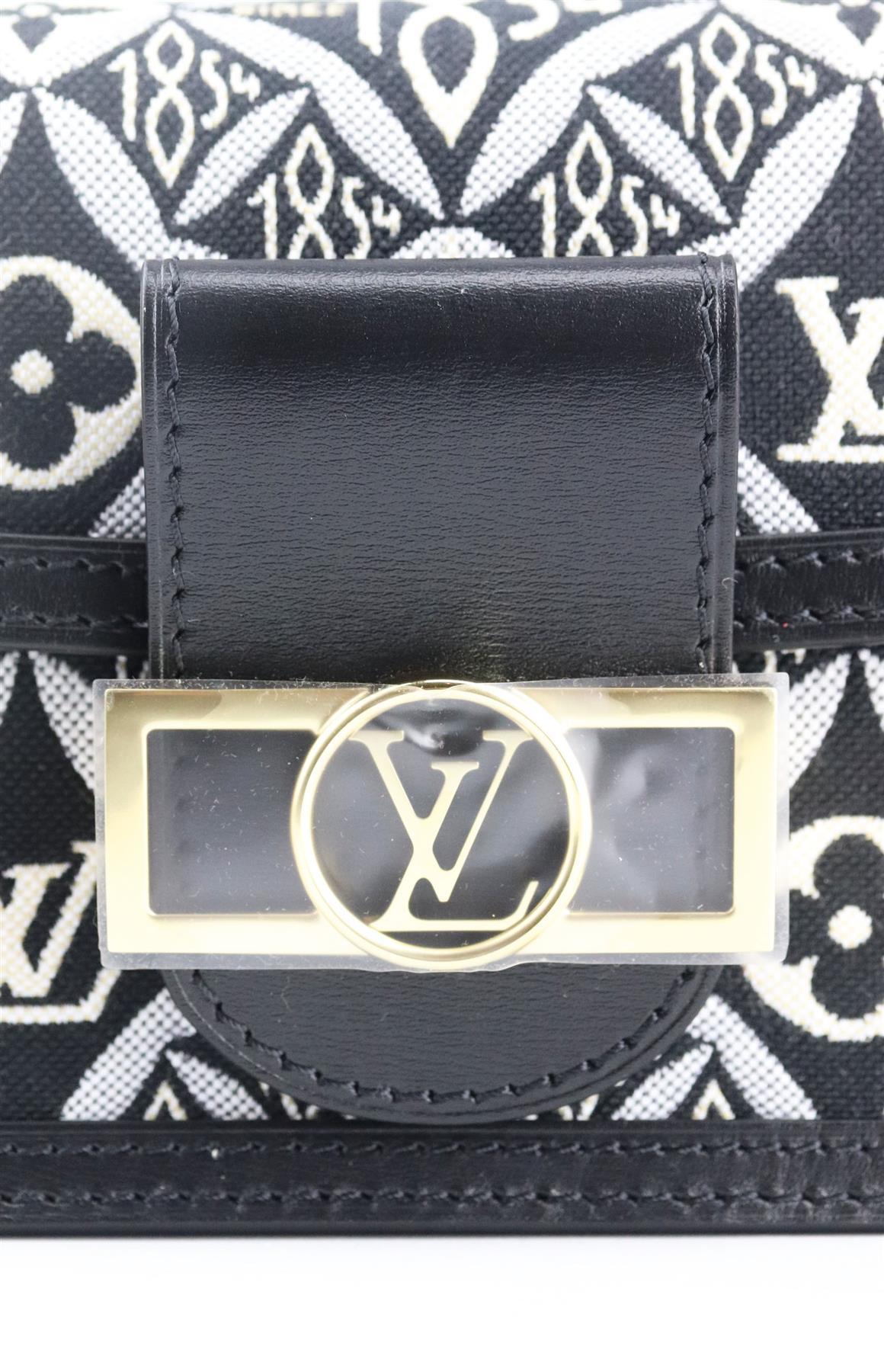 Louis Vuitton Dauphine 1854 MM Leather Trimmed Canvas Wallet On Chain Bag 6