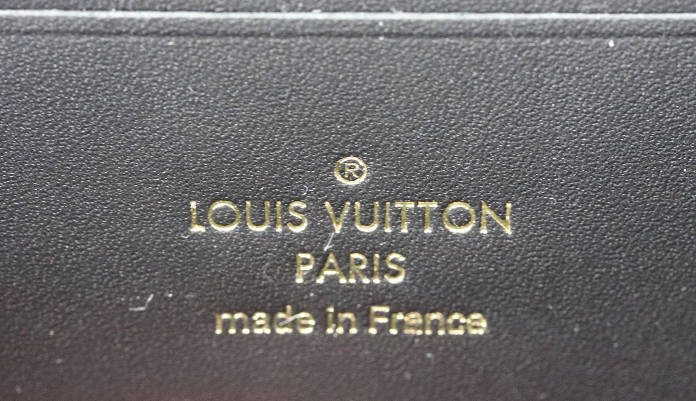 Louis Vuitton Dauphine 1854 MM Leather Trimmed Canvas Wallet On Chain Bag 5