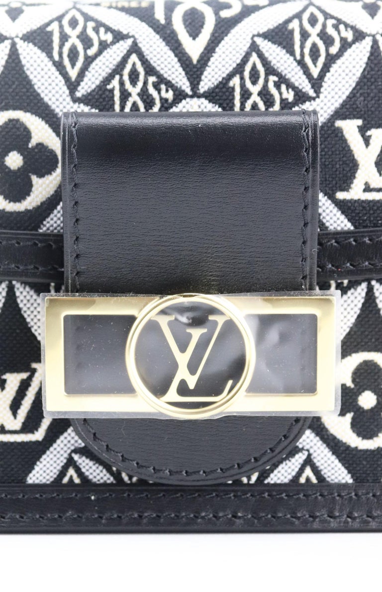 Louis Vuitton Dauphine 1854 MM Leather Trimmed Canvas Wallet On Chain Bag  at 1stDibs
