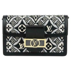 Louis Vuitton Dauphine 1854 MM Leather Trimmed Canvas Wallet On Chain Bag