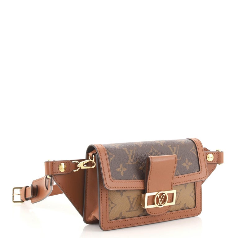 Monogram Dauphine Belt bag in Monogram & Reverse Monogram Coated Canvas  with a Calfskin trim and gold tone hardware and black microfibre lining.  Louis Vuitton. 2019., Handbags and Accessories Online