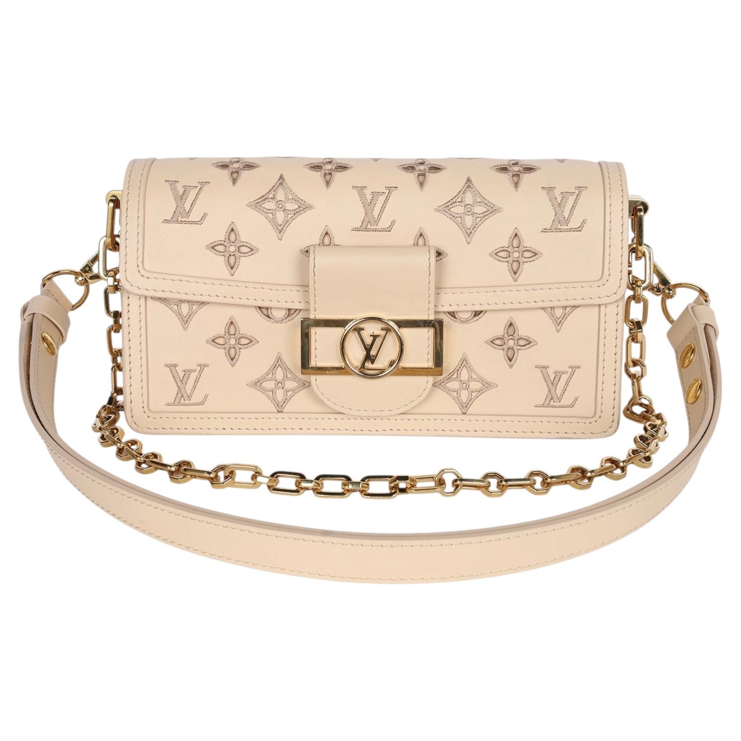 Louis Vuitton Dauphine Monogram Cutout Broderie Leather Shoulder Bag