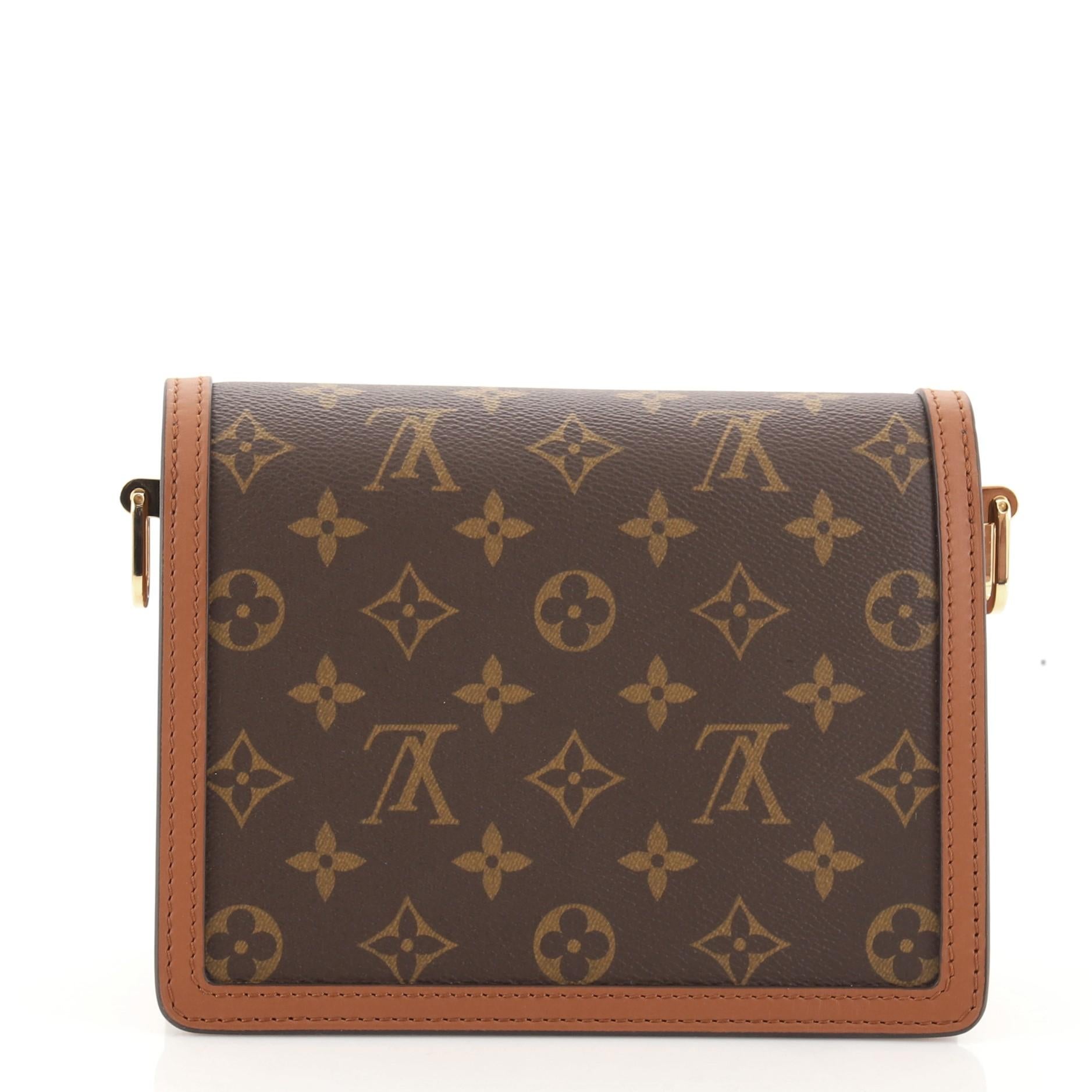 Louis Vuitton Dauphine Shoulder Bag Reverse Monogram Canvas Mini In Good Condition In NY, NY