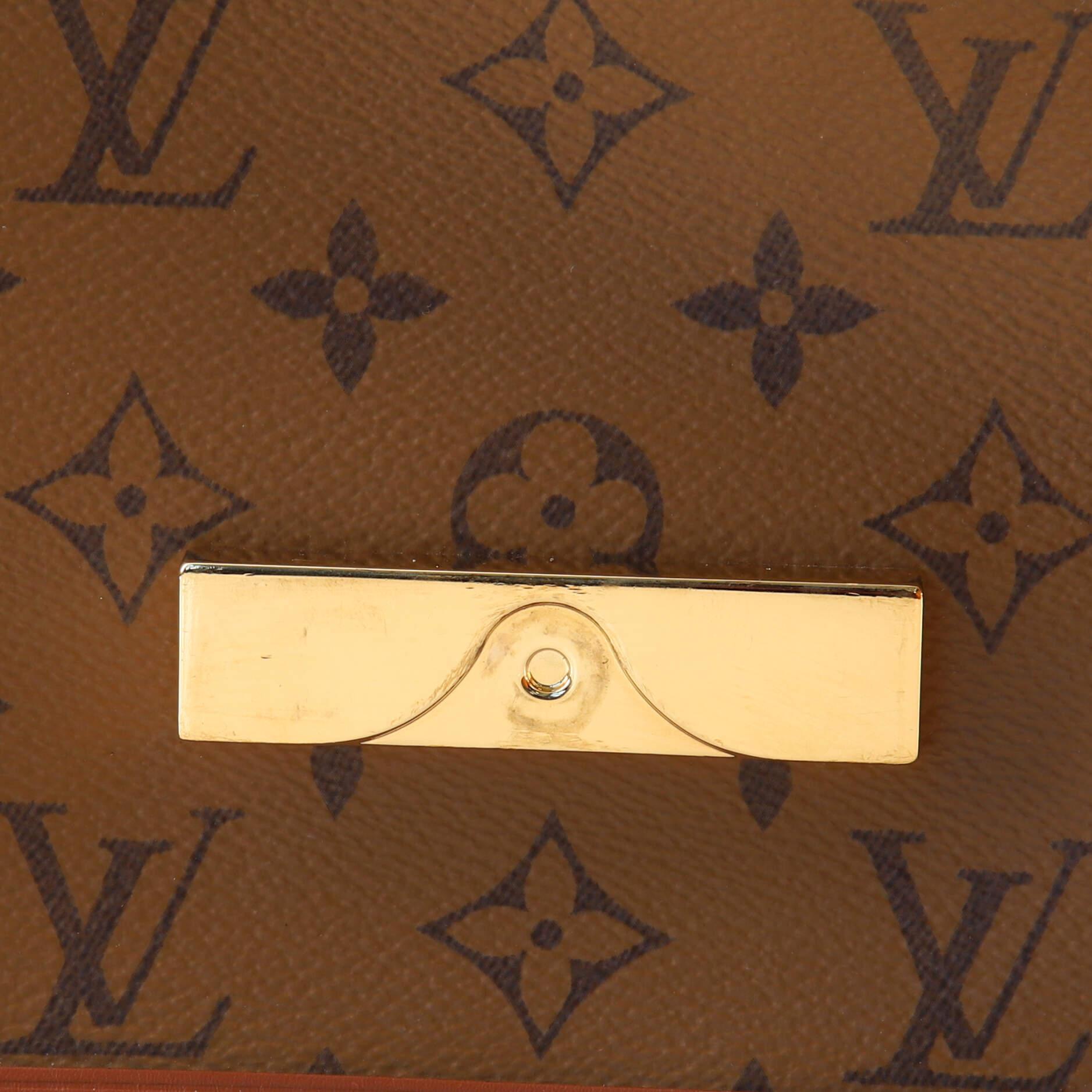 Brown Louis Vuitton Dauphine Shoulder Bag Reverse Monogram Canvas Mini