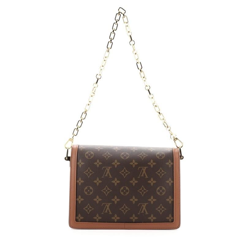 Brown Louis Vuitton Dauphine Shoulder Bag Reverse Monogram Canvas MM