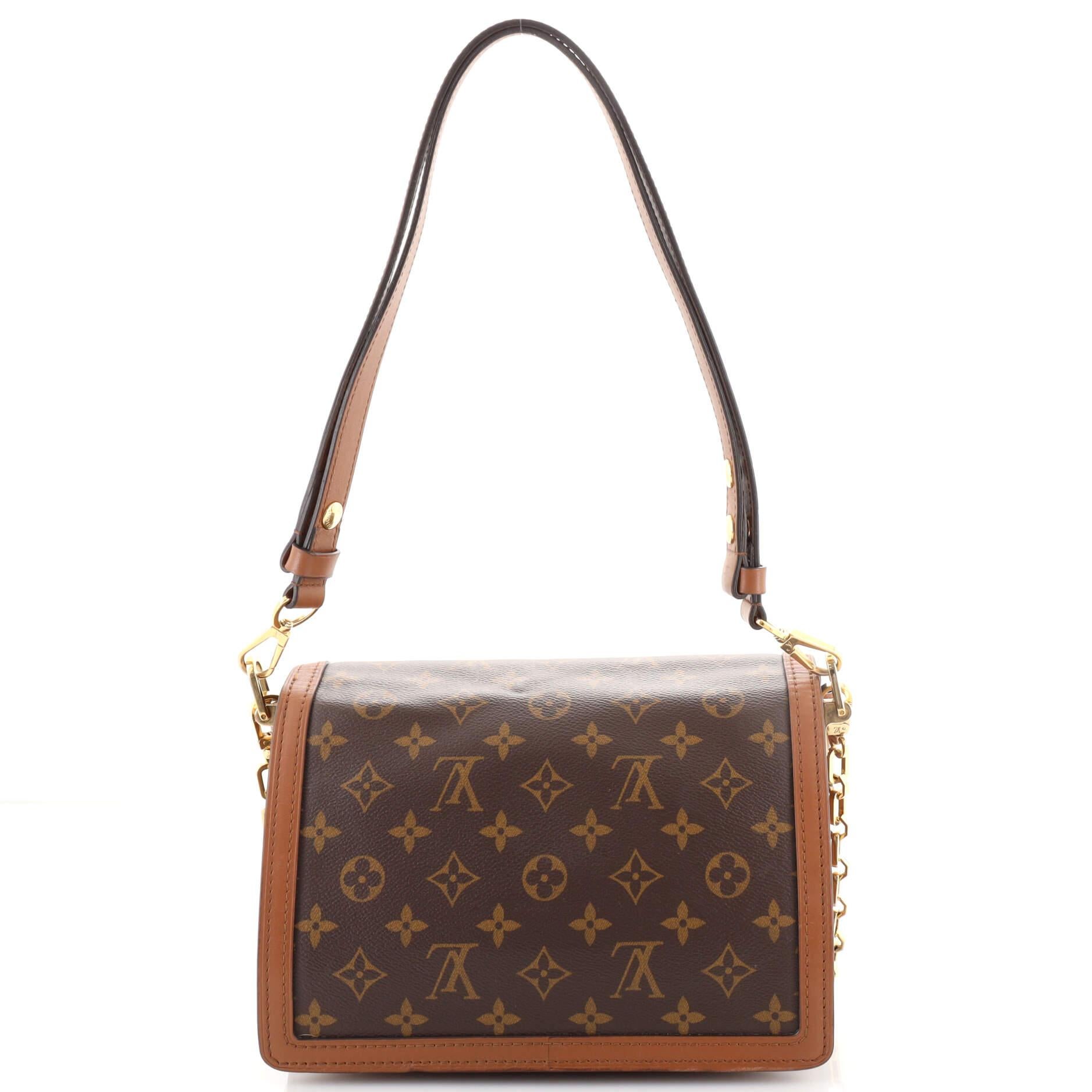 Louis Vuitton Dauphine Shoulder Bag Reverse Monogram Canvas MM In Good Condition In NY, NY