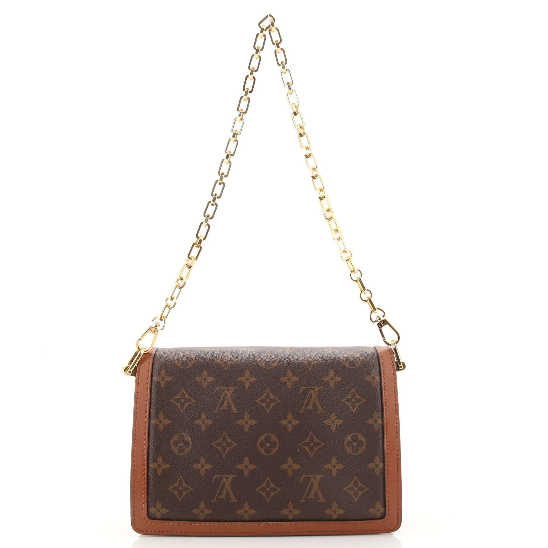 Louis Vuitton Dauphine Shoulder Bag Reverse Monogram Canvas MM In Good Condition In NY, NY