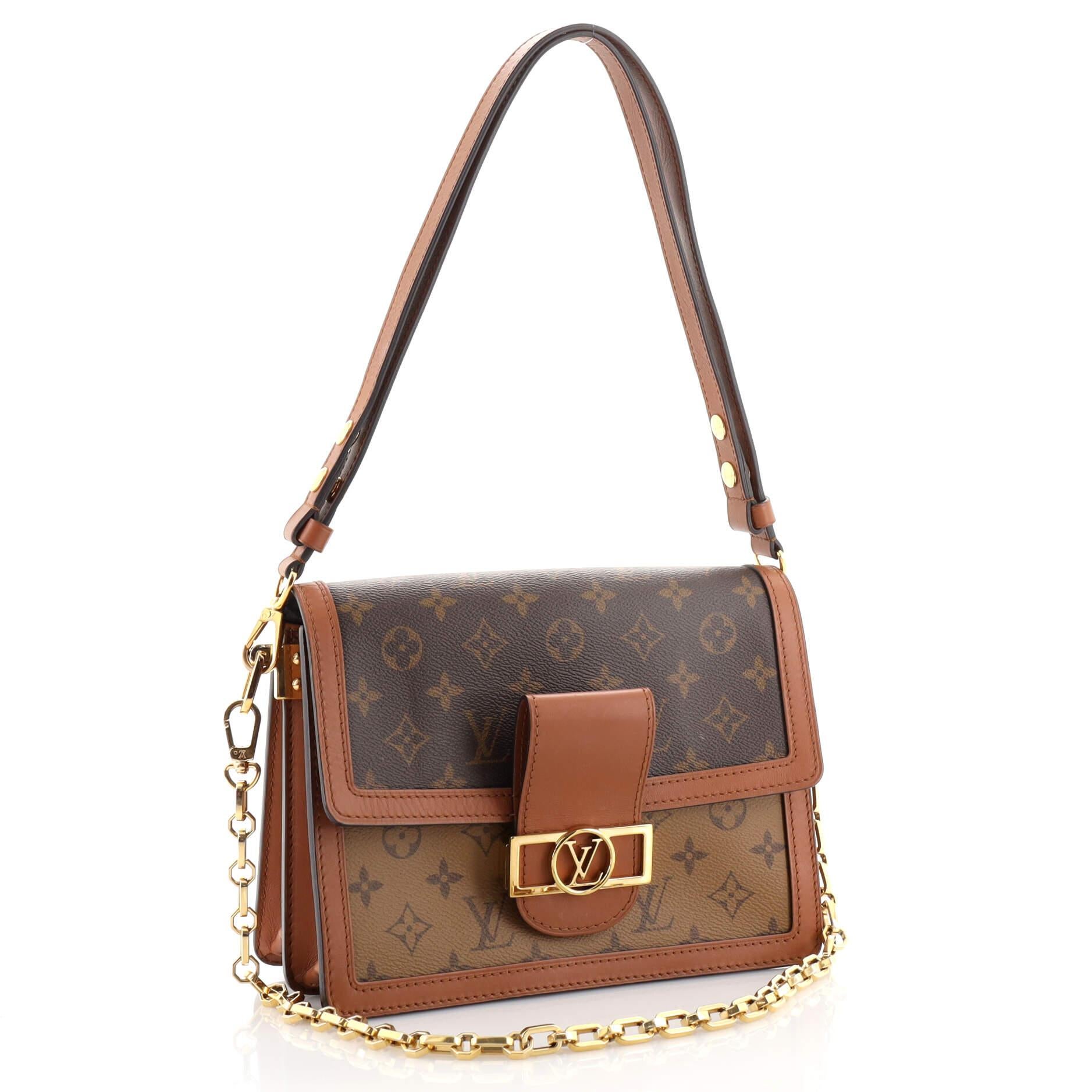 Louis Vuitton Dauphine Shoulder Bag Reverse Monogram Canvas MM 5